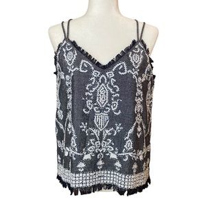 Endless Rose Women’s beaded sequin shimmer spaghetti strap top, M